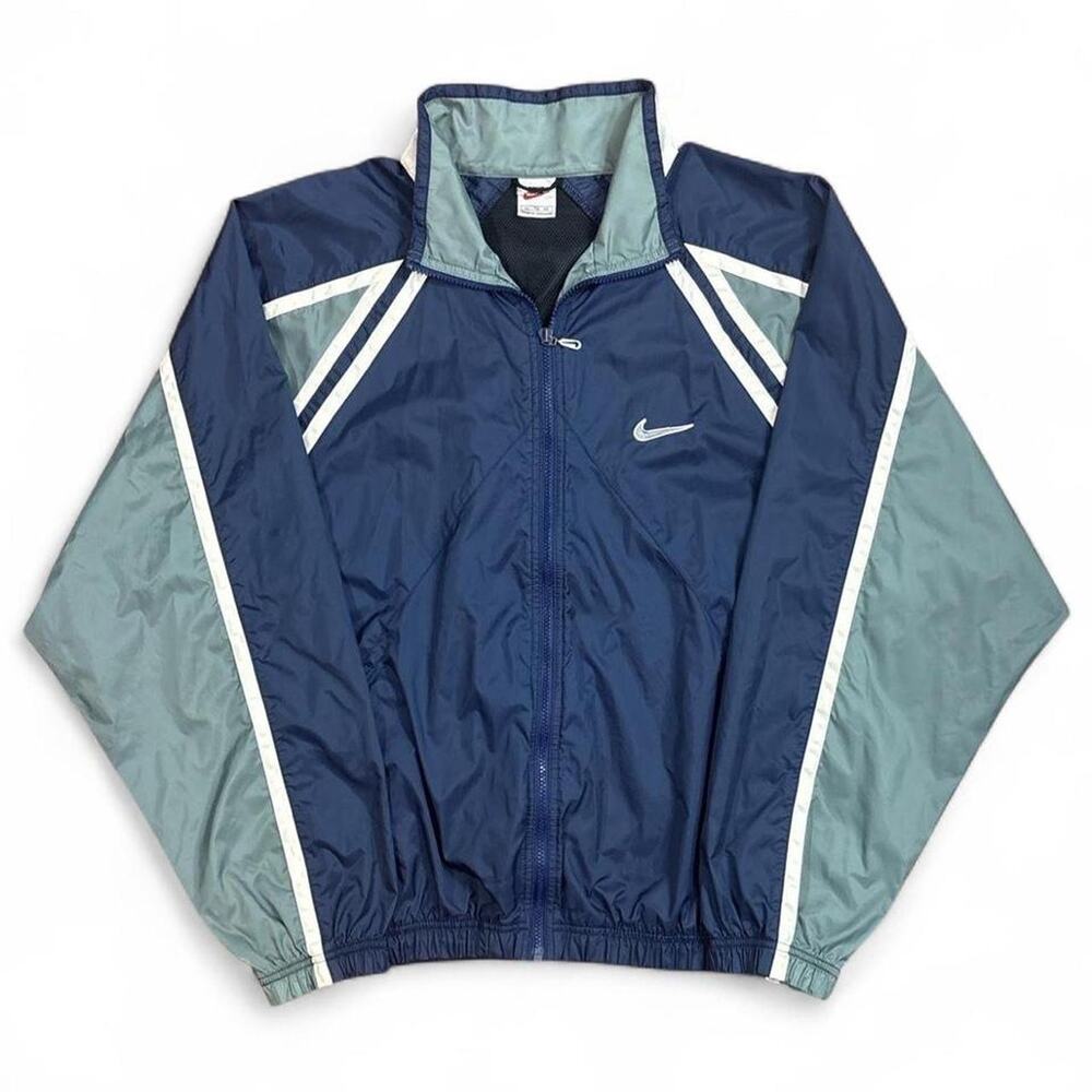 Vintage Nike Men’s Navy Grey Windbreaker Jacket Size XL